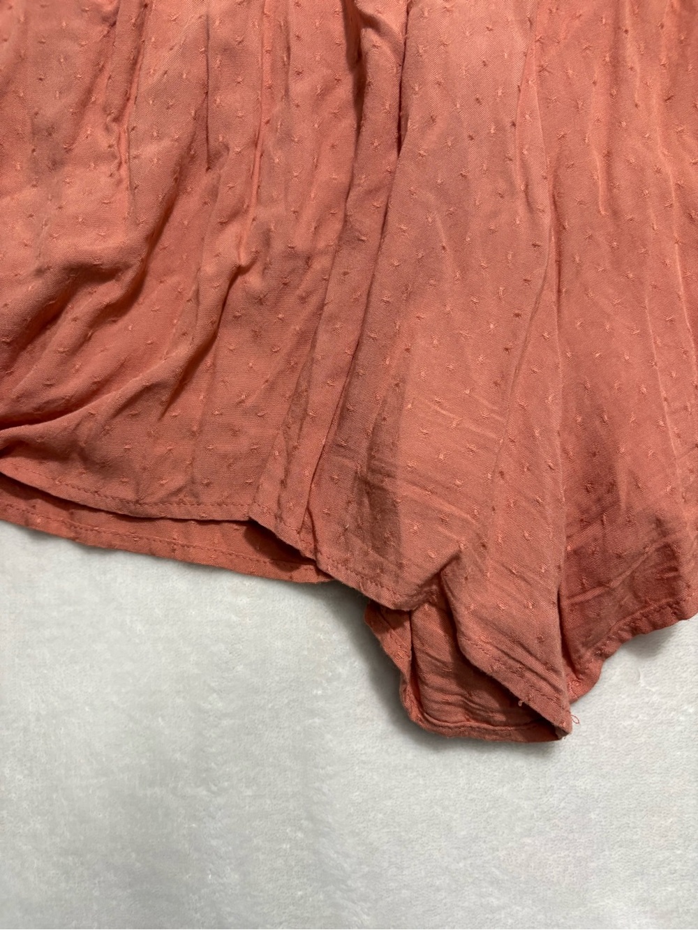 Allie Rose Rust Eyelet Ruffle V-Neck Romper - Picture 4 of 8